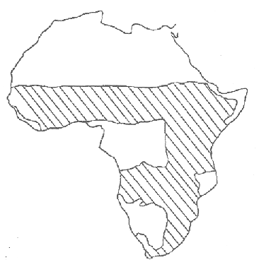 Map of green monkey habitat
